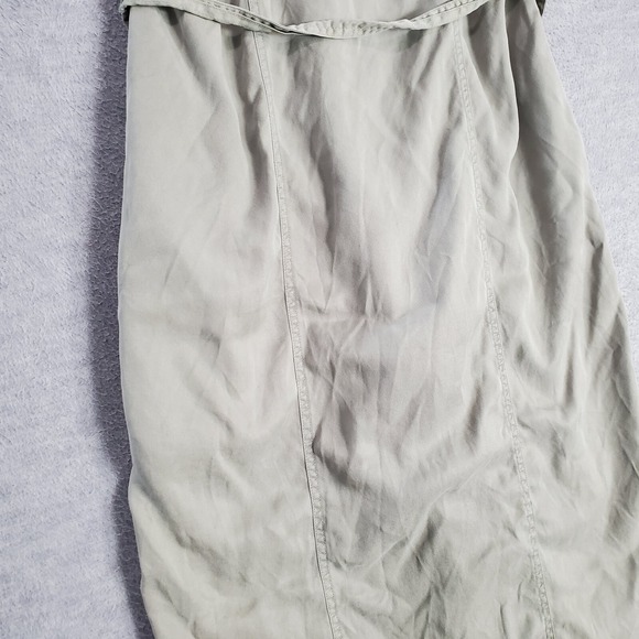 Lucky‎ Brand Women Dress Small Green Midi Shirt Button Up Short Sleeve Collar - Picture 9 of 9